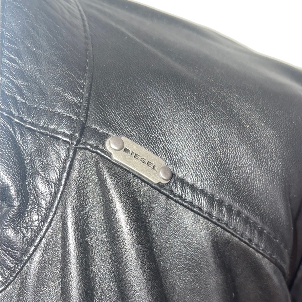 Black Leather Diesel Women's Jacket - Picture 3 of 10